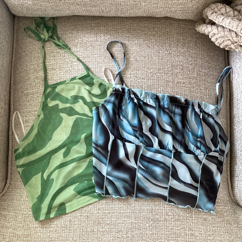 Two Shein Sheer Crop Tops